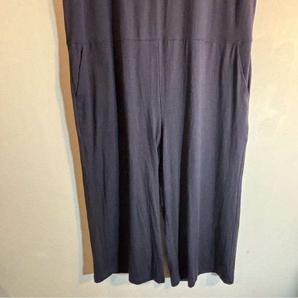 EILEEN FISHER Sz PL Wide Leg Crop Jumpsuit Jersey Knit Zipper Closure Sleeveless - Picture 3 of 9